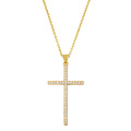 Collier de croix Shangjie OEM avec zircons colorés Collier de tennis arc-en-ciel Collier crucifix